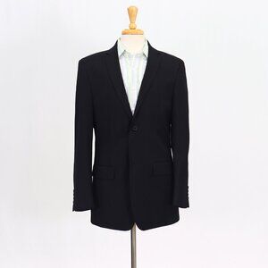 Lineage 40L Black Blazer Sport Coat Jacket 2-Button Stripe Y889